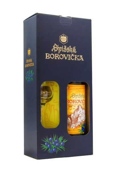Spišská borovička - darčekové balenie 38% 0,7l - bok - 8586025910118